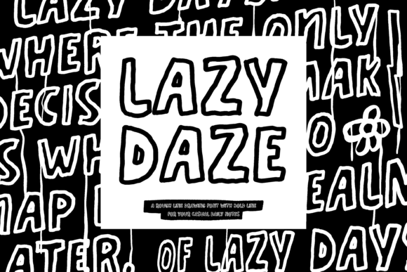 Lazy Daze: A Bold Outline Typeface for Casual Editorial Design