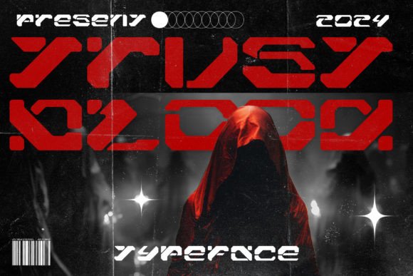Trust Blood Typeface Y2k Font for Retro-Urban Branding